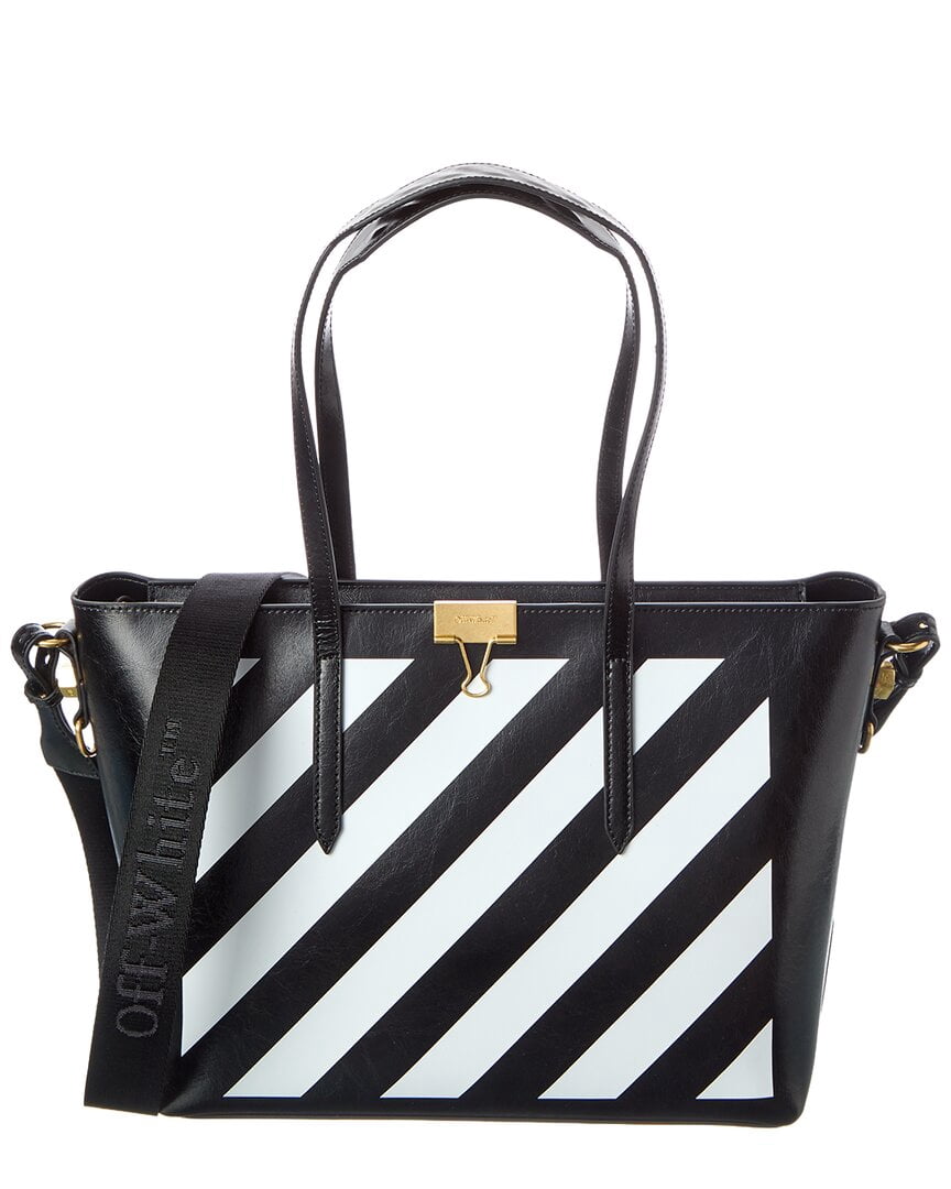 Off-White | Womens | Diagonal Leather Tote | Black