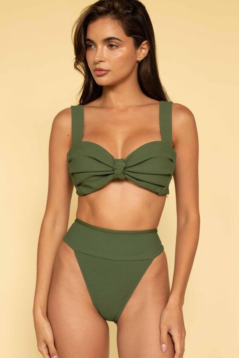 Tamarindo Bikini Bottom | Olive Micro Scrunch