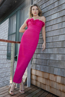 ONE33 SOCIAL | The Mia Strapless Ruffled Gown | Pink
