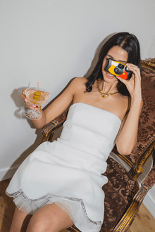 ONE33 SOCIAL | The Abigail White Strapless Mini Cocktail Dress | White