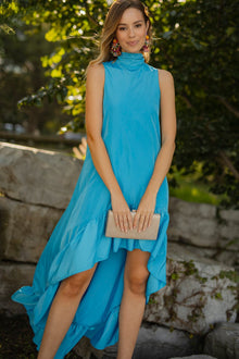 ONE33 SOCIAL | The Yolanda Blue High-Low Maxi Gown | Blue