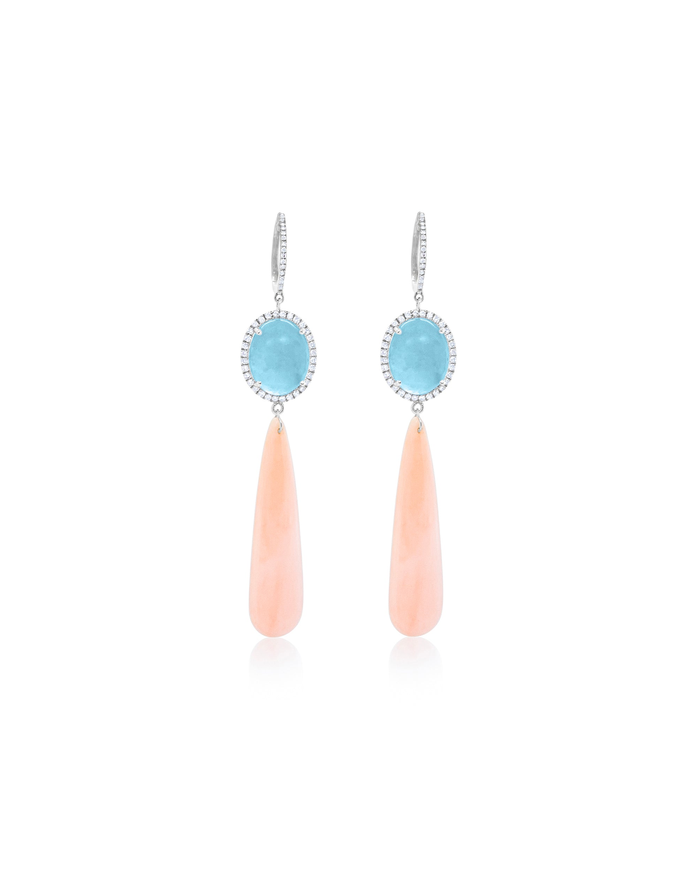 Opal and Milky Aqua Earrings | Pink