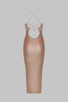 Midi Open Back Dress - French Kiss Light | Mocha