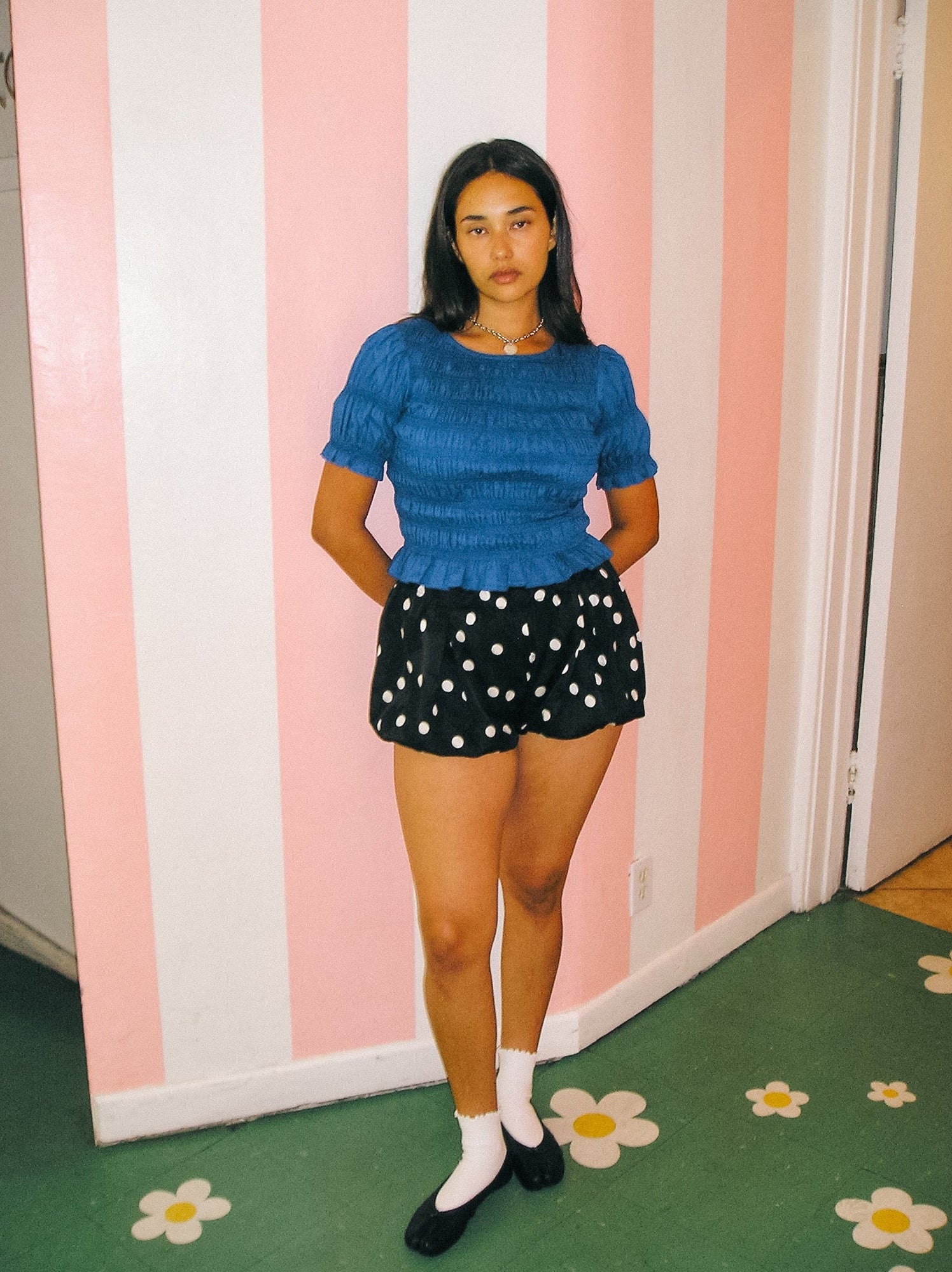 Sienna Smocked Top | Cobalt