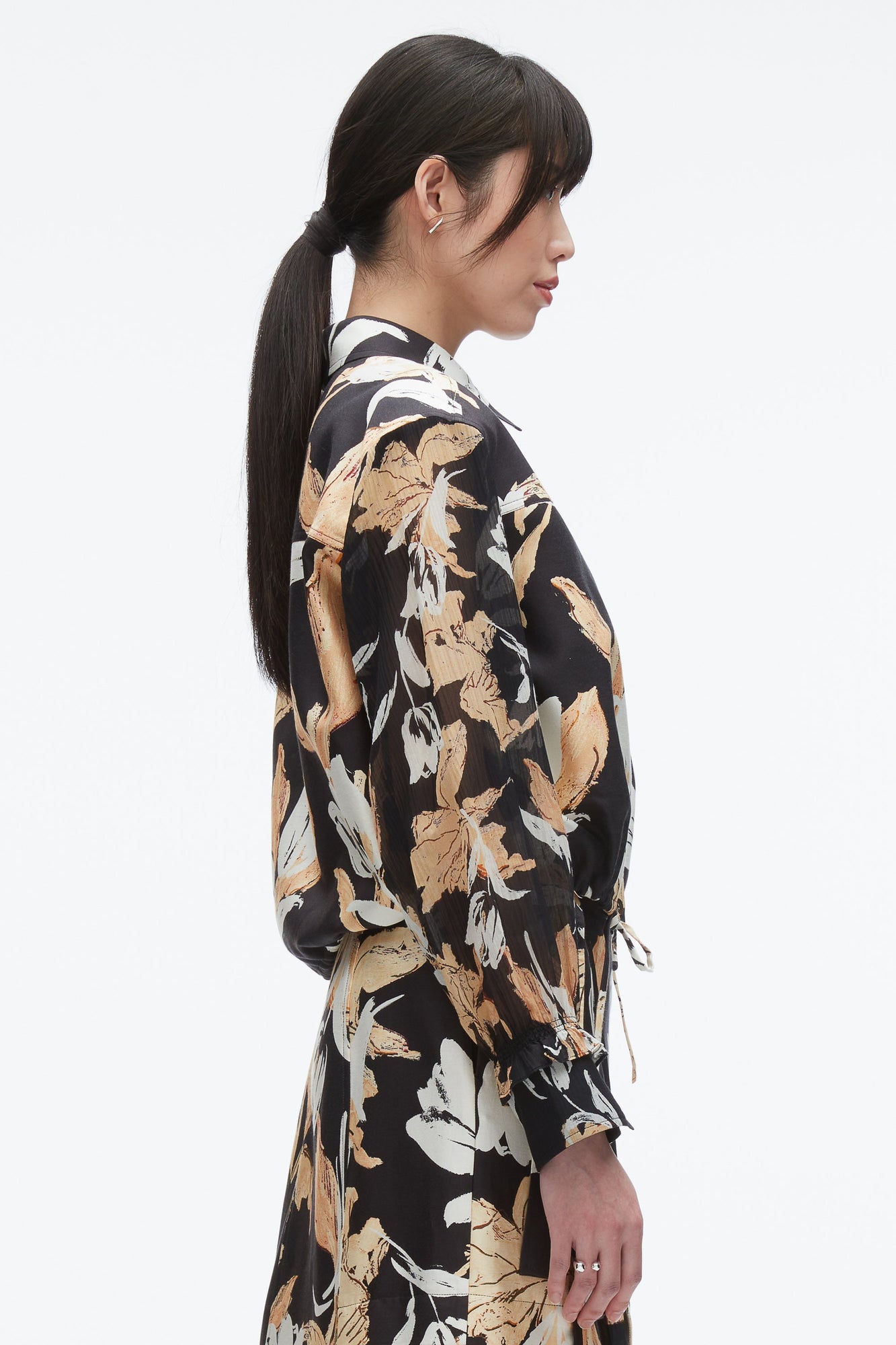 Joyful Tulip Cropped Shirt Jacket | Midnight Multi