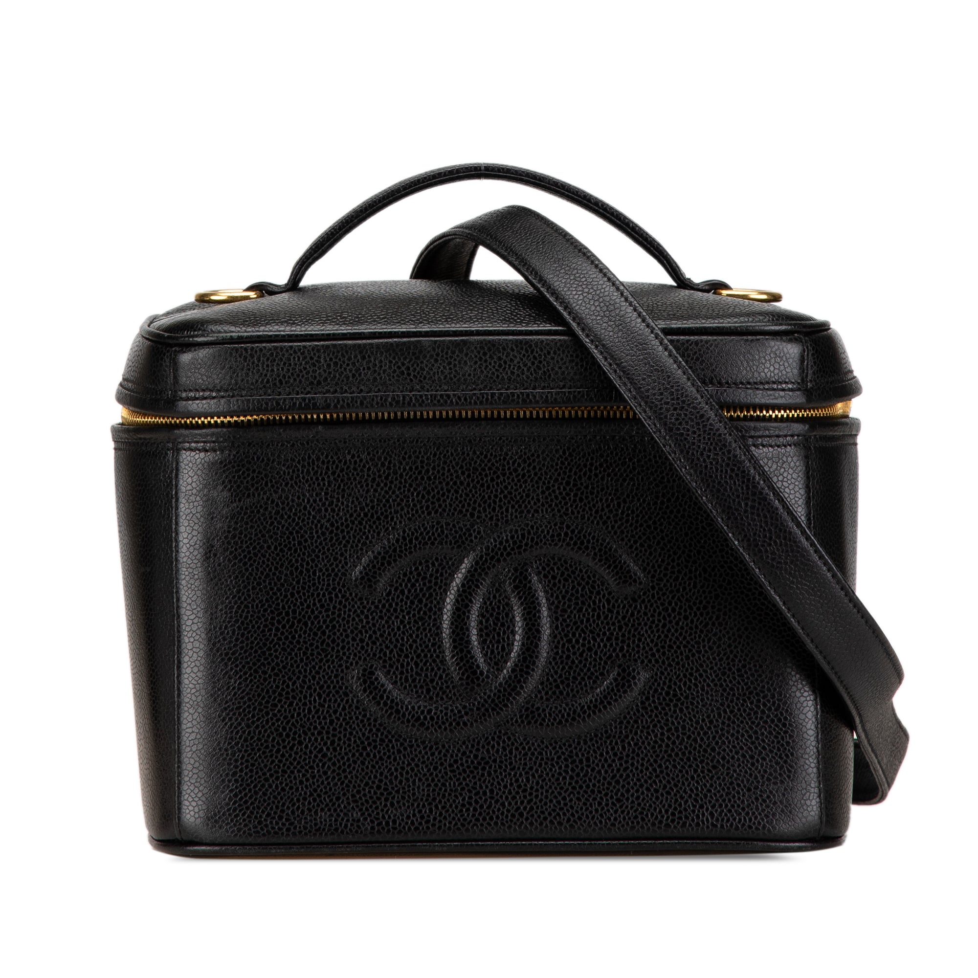 Chanel | Pre-Owned CC Caviar Vanity Train Case | Black
