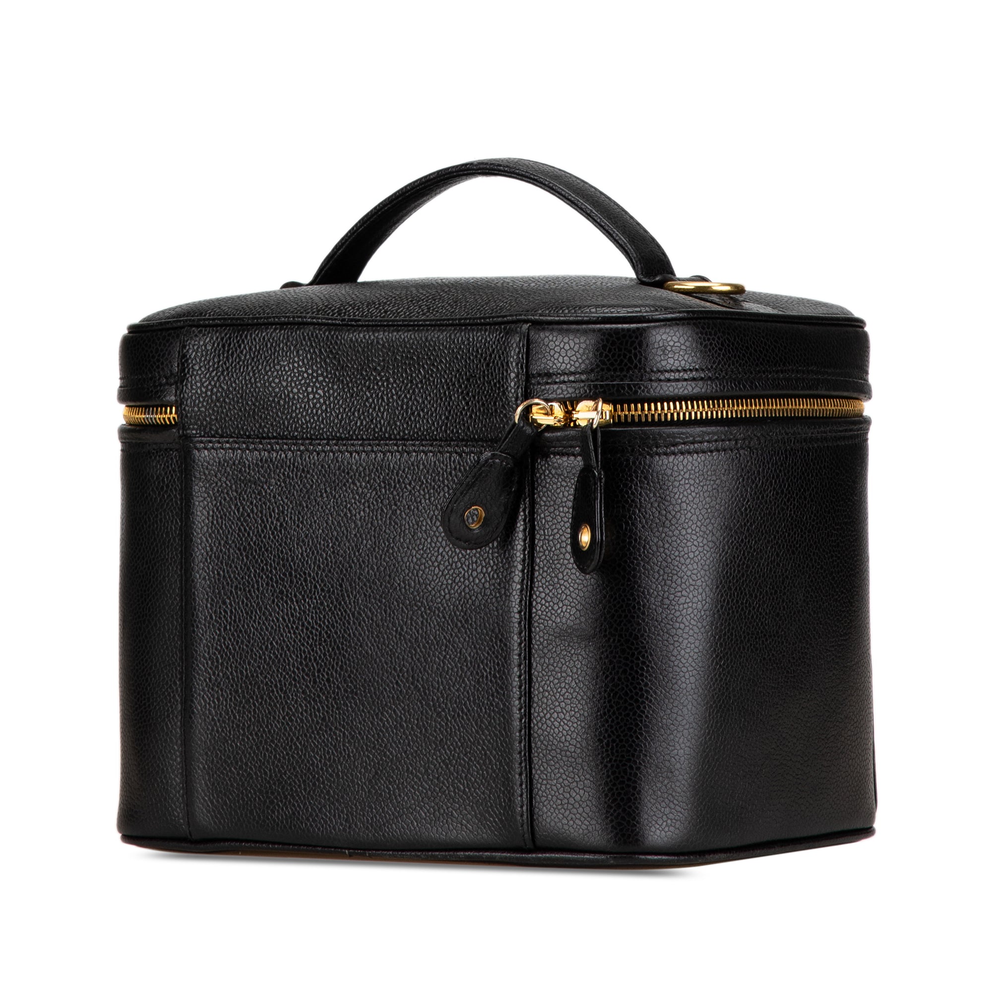 Chanel | Pre-Owned CC Caviar Vanity Train Case | Black