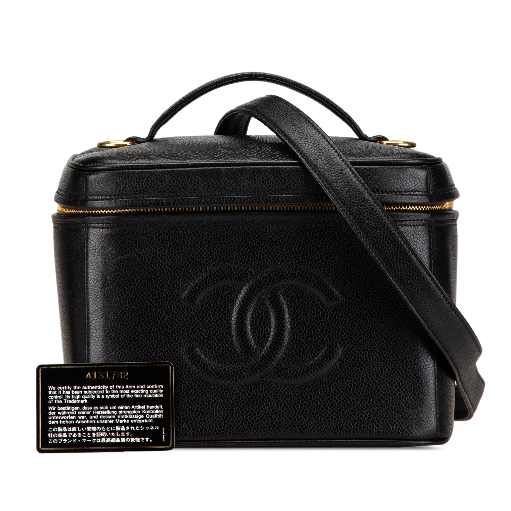Chanel | Pre-Owned CC Caviar Vanity Train Case | Black