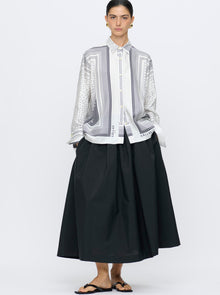 Paulina Silk Shirt | White/Black