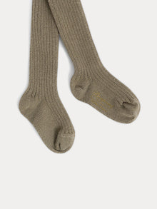 Unisex | Baby Ribbed Tights | Taupe