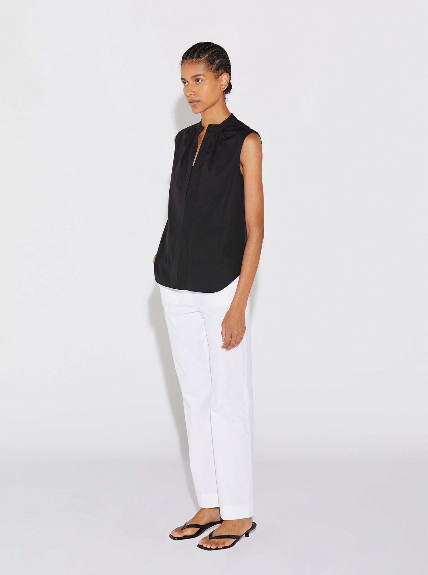 Olympia Sleeveless Shirt | Black