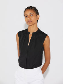 Olympia Sleeveless Shirt | Black