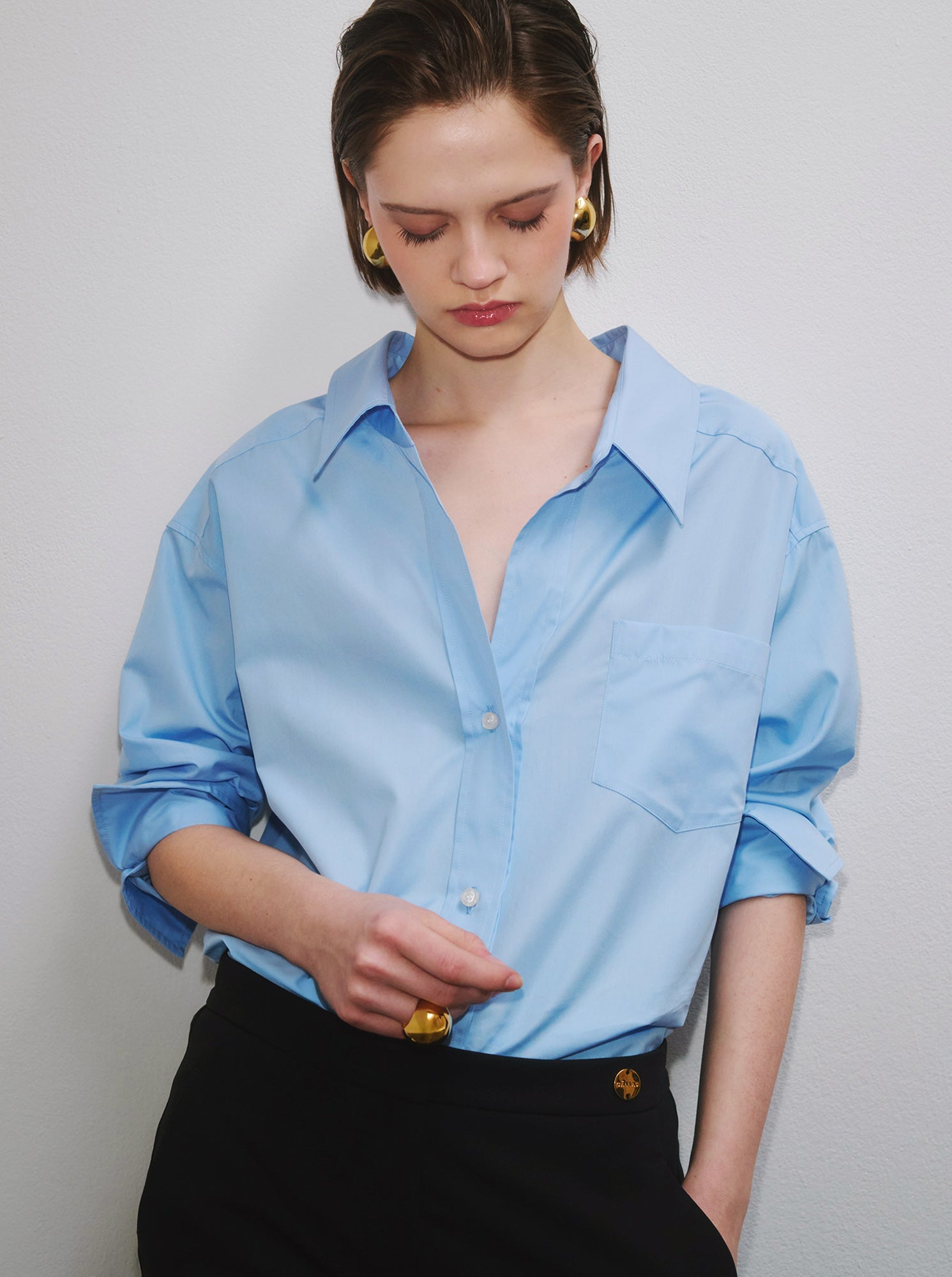 Petra Poplin Shirt | Blue