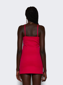 AREA | Crystal Heart Mini Dress Raspberry | Red