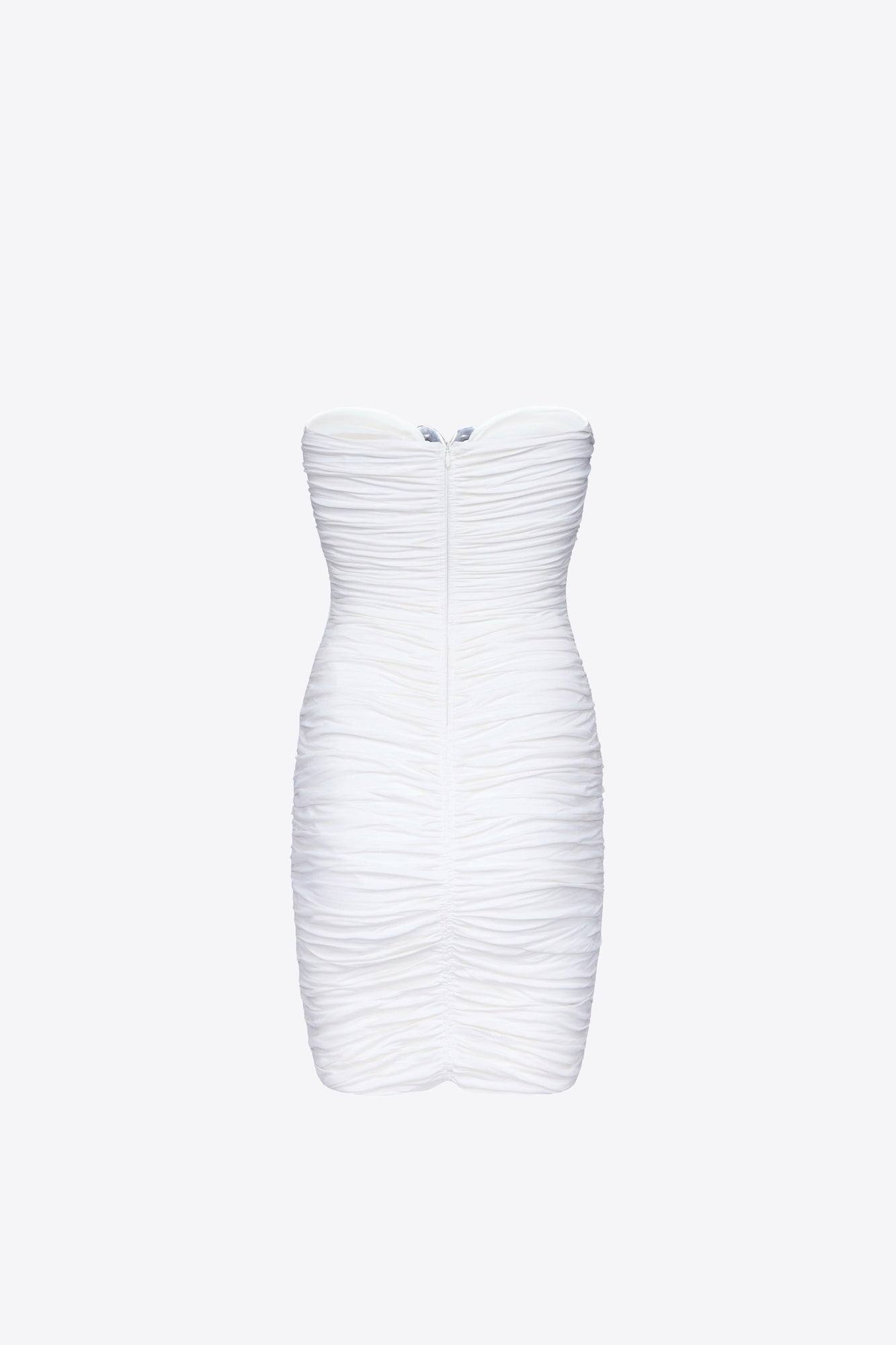 Heart Ruched Strapless Mini Dress | Off White