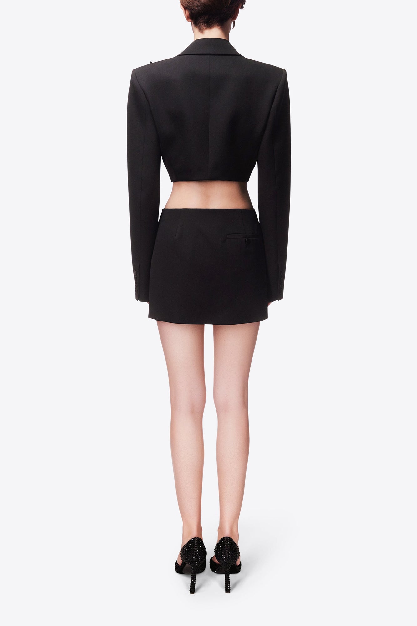 Flower Slit Mini Skirt | Black