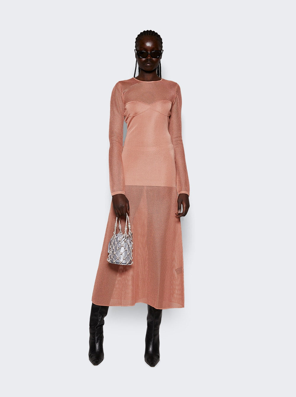 Women | Zeynep Arcay | Long Mesh Dress | Nude