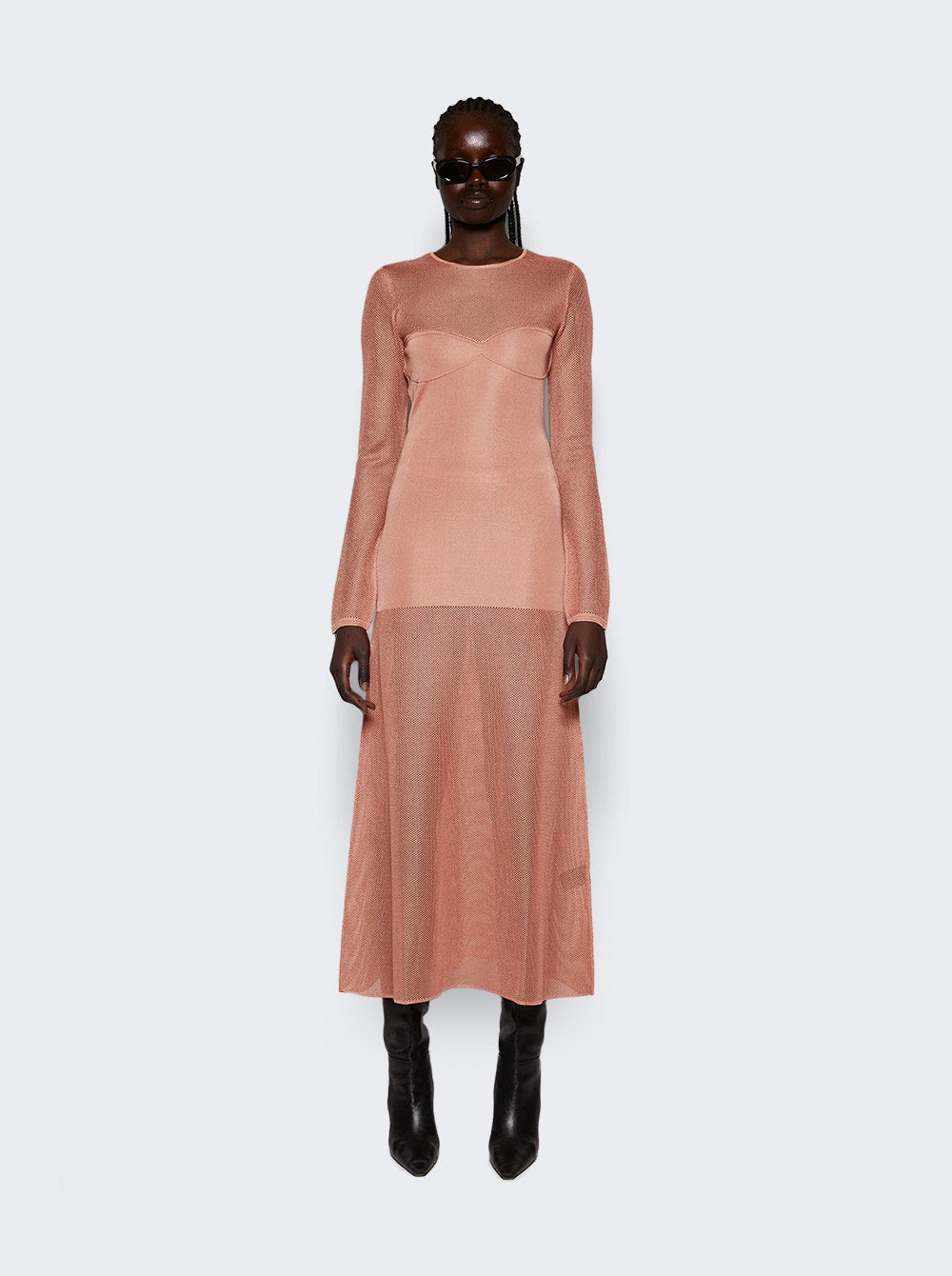 Women | Zeynep Arcay | Long Mesh Dress | Nude