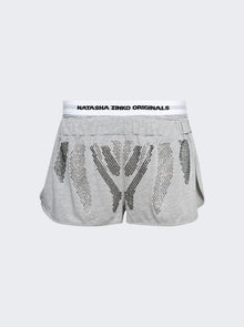 Natasha Zinko | Rhinestone Shorts Cotton | Grey