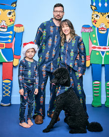 Leopard Nutcrackers - Kids Snug Fit PJ Set - Navy - Printfresh