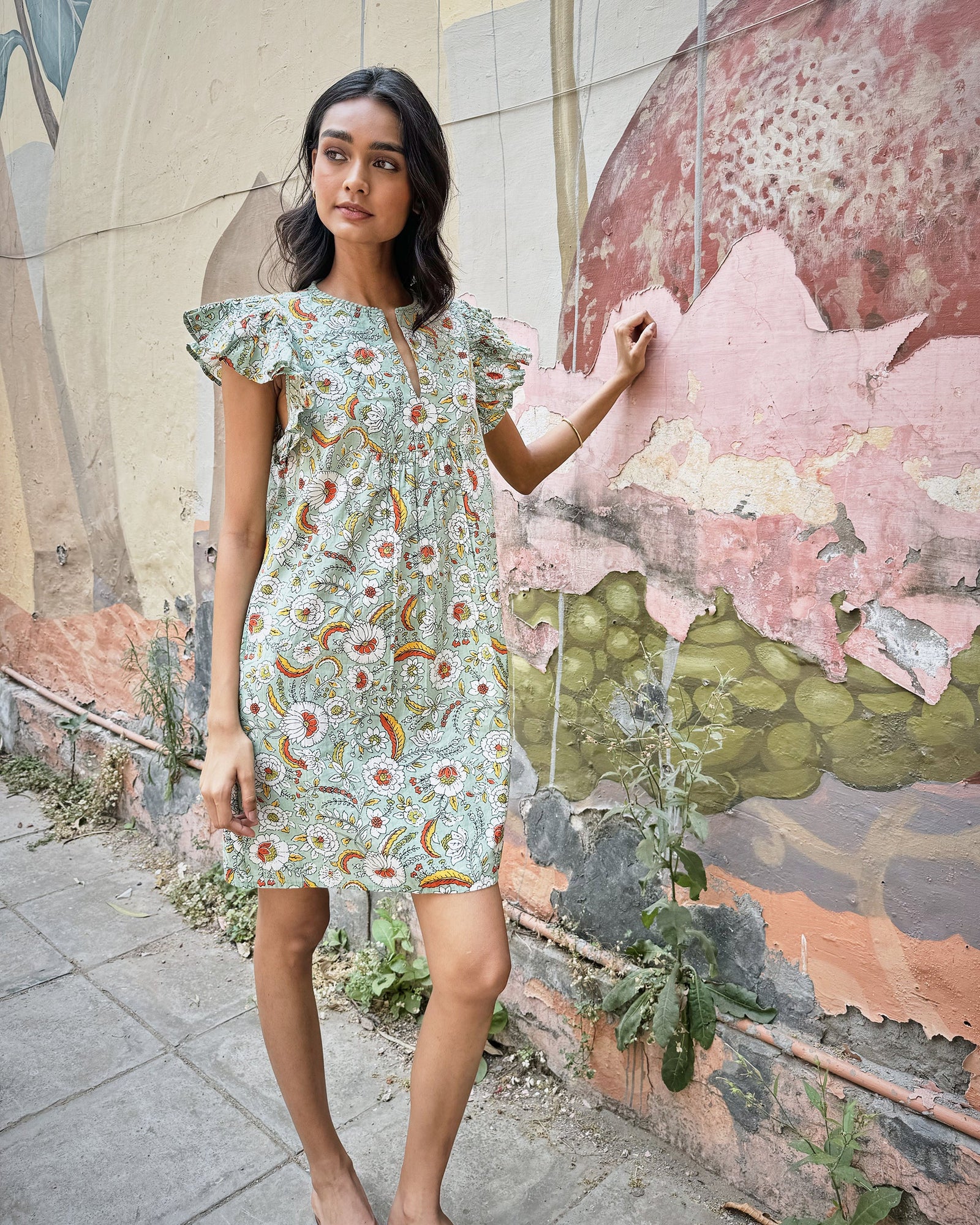 India Bloom - Royal Dress - Sage - Printfresh