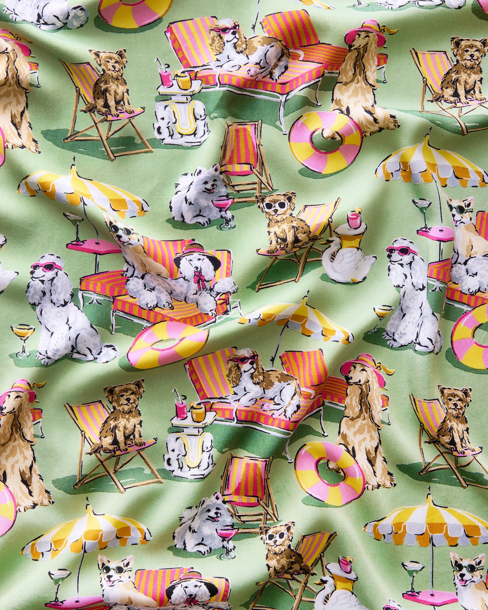Palm Royale Pooches - Eco Satin Sweet Dreams Set - Grasshopper - Printfresh