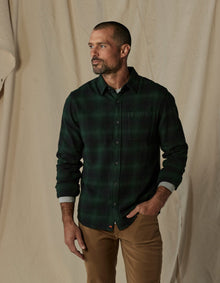 Men | Louis Heavyweight Flannel Overshirt | Evergreen Plaid
