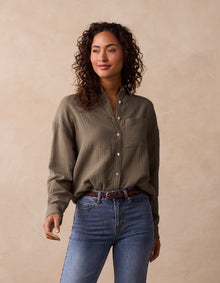 Women | Kalo Overshirt | Deep Sage