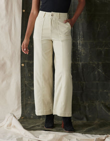 Women | Comfort Terry Wide Leg Crop Pant | Cream