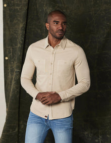 Men | Lennox Jersey Button Up | Oat