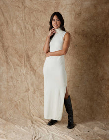 Women | Athena Column Dress | Winter White