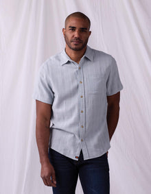 Men | Freshwater Short Sleeve Button Up Shirt | Misty Harbor Dobby