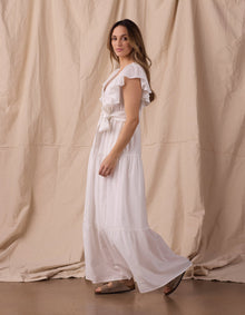Women | Madeline Tiered Dress | Ecru