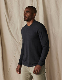 Men | Lennox Jersey Long Sleeve Tee | Heather Charcoal