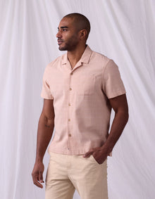 Men | Freshwater Camp Shirt | Dusty Rose Dobby
