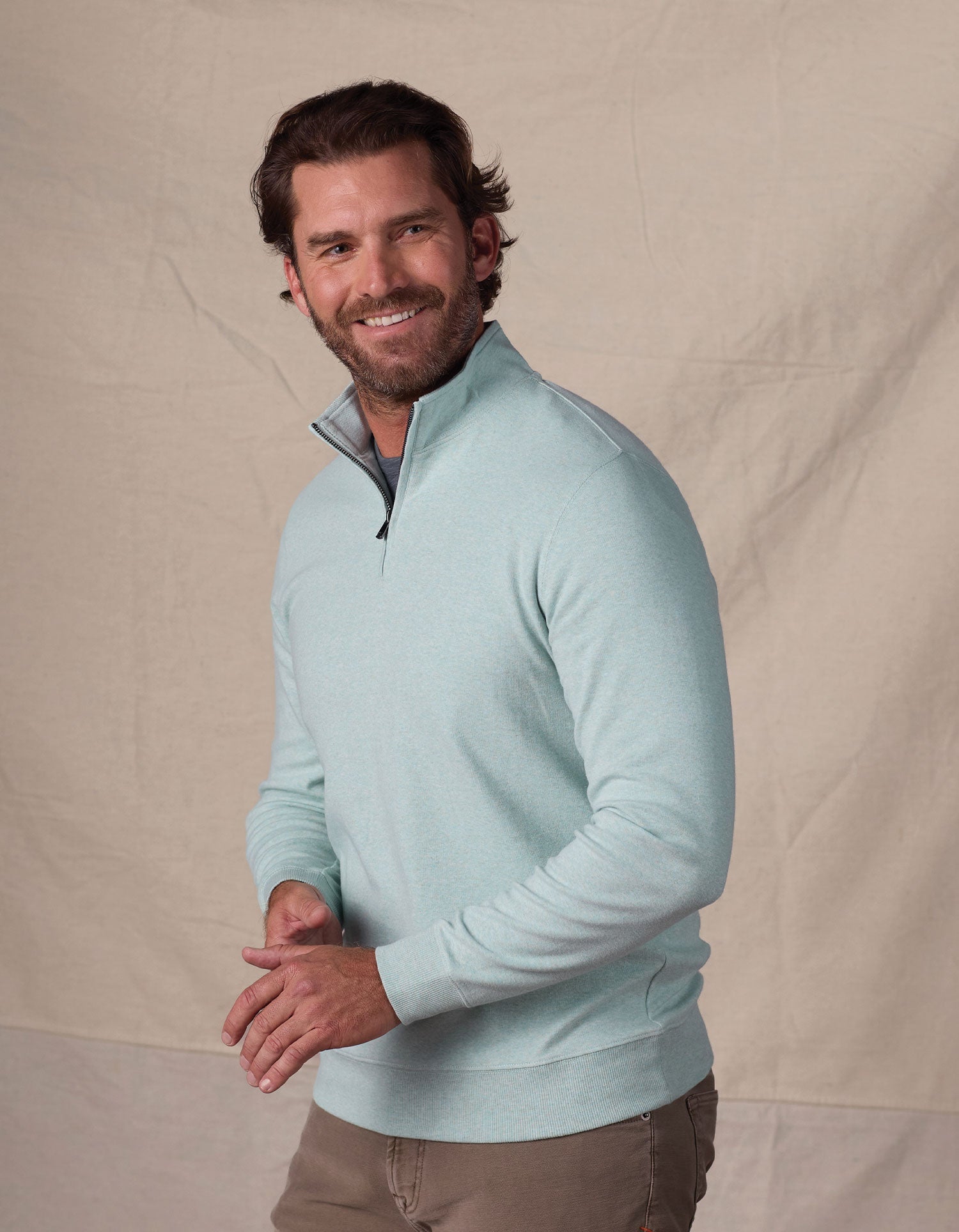 Men | Puremeso Weekend Quarter Zip | Mint