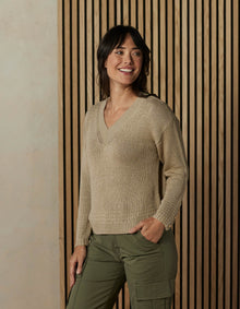 Women | Arlo V-Neck Sweater | Oatmeal