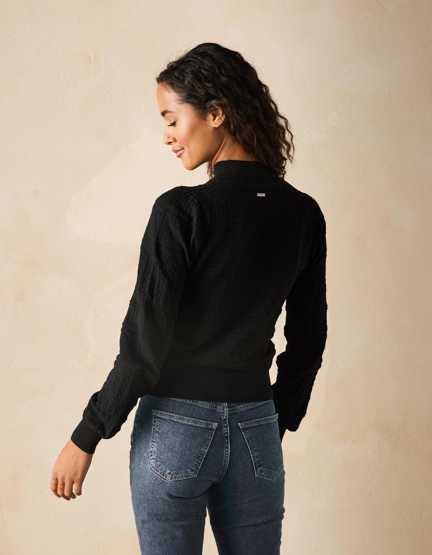 Women | Olivia Pointelle Sweater | Black