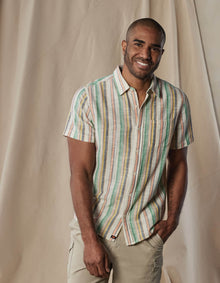 Men | Freshwater Short Sleeve Button Up Shirt | Sherbet Stripe