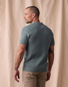Men | Waffle Stitch Polo | Juniper