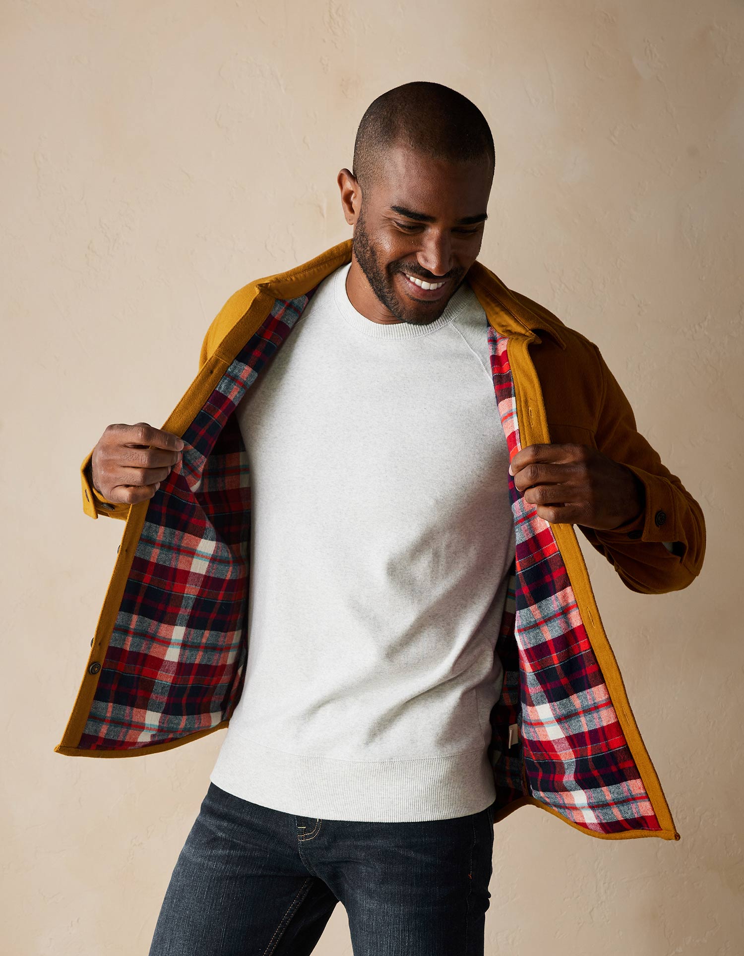 Men | Brightside Flannel Lined Workwear Jacket | Gold