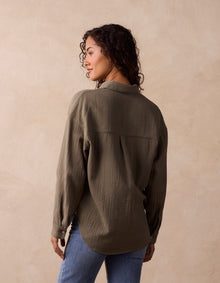 Women | Kalo Overshirt | Deep Sage