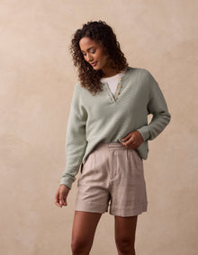 Women | Leukos Linen-Blend Tailored Short | Sandstone