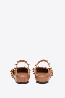 ID Mary Jane Flat with Leather Craft | Camel