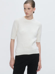 Portia Crewneck Cashmere Sweater | Ivory