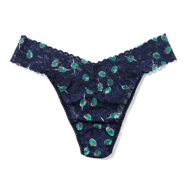 Signature Lace Original Rise Thong | Olive You - Maritime