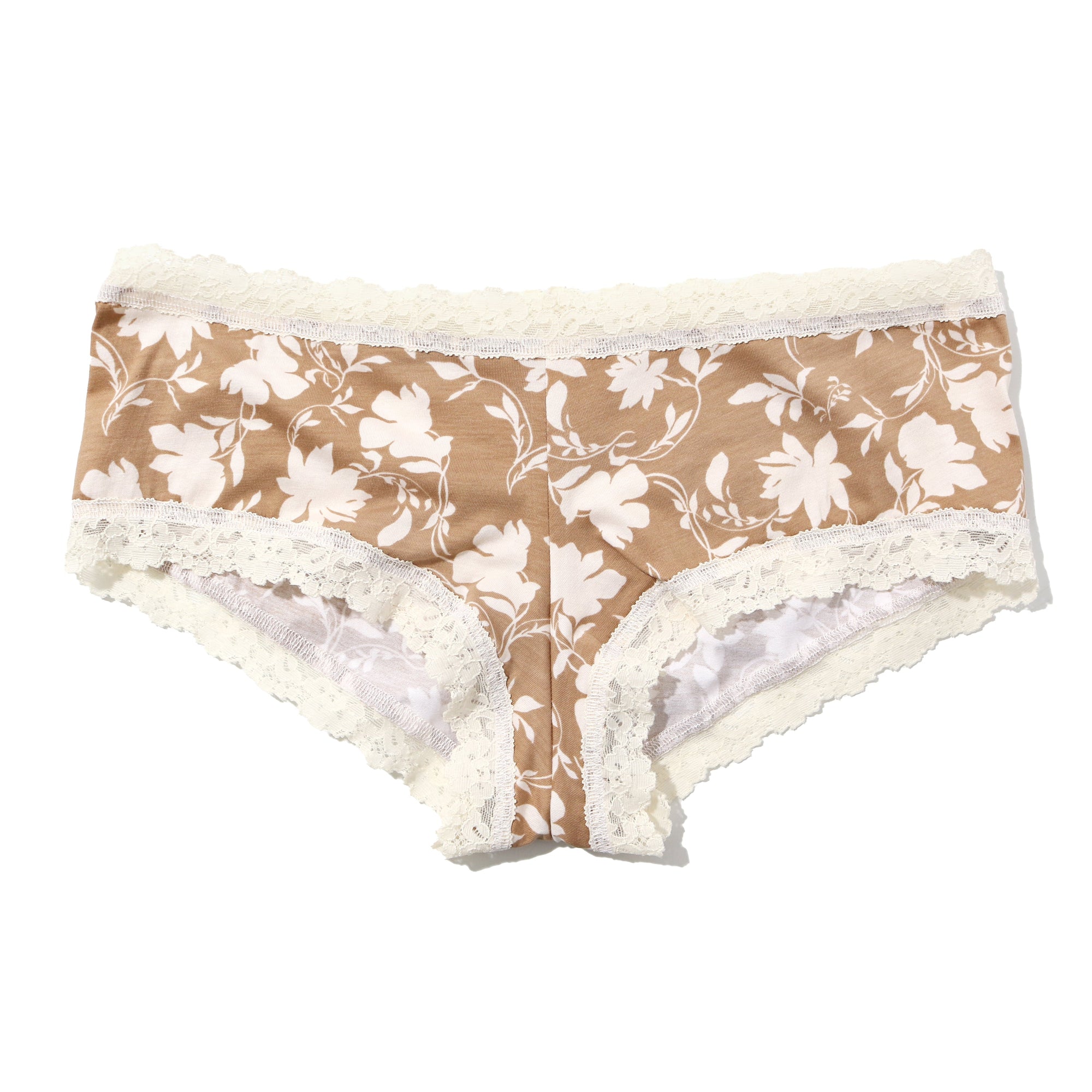 Cotton Boyshort | Delicate Shadows (Beige)