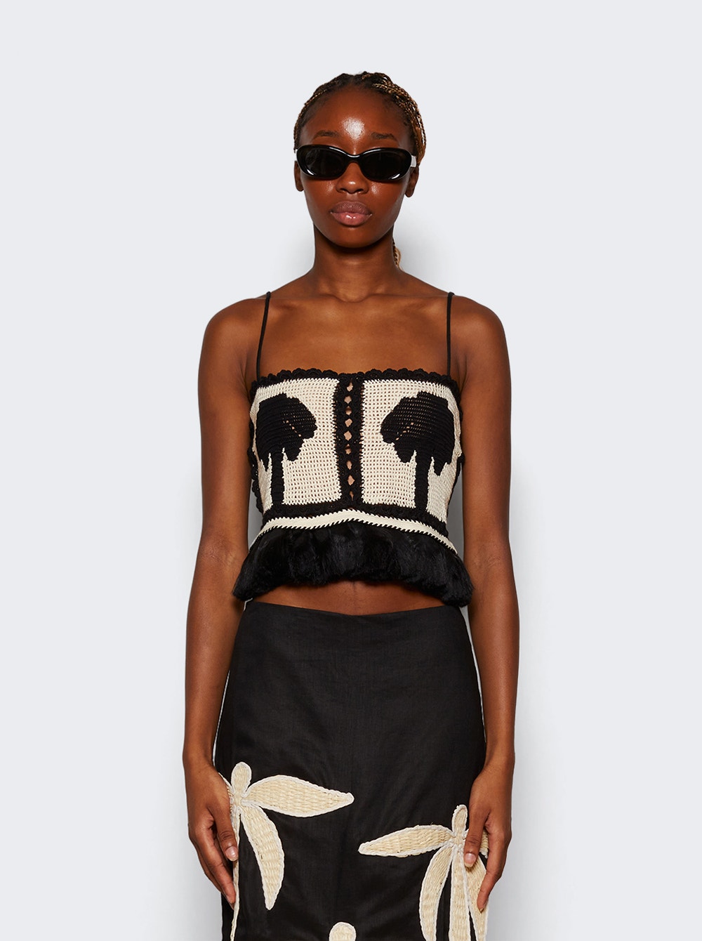 Johanna Ortiz | Saguaro Crop Top | Black