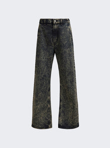 Marni | Marble Denim Straight-leg Jeans & Nomad Dark Blue & Beige