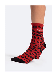 Pattern Cotton Socks | Brown Leo